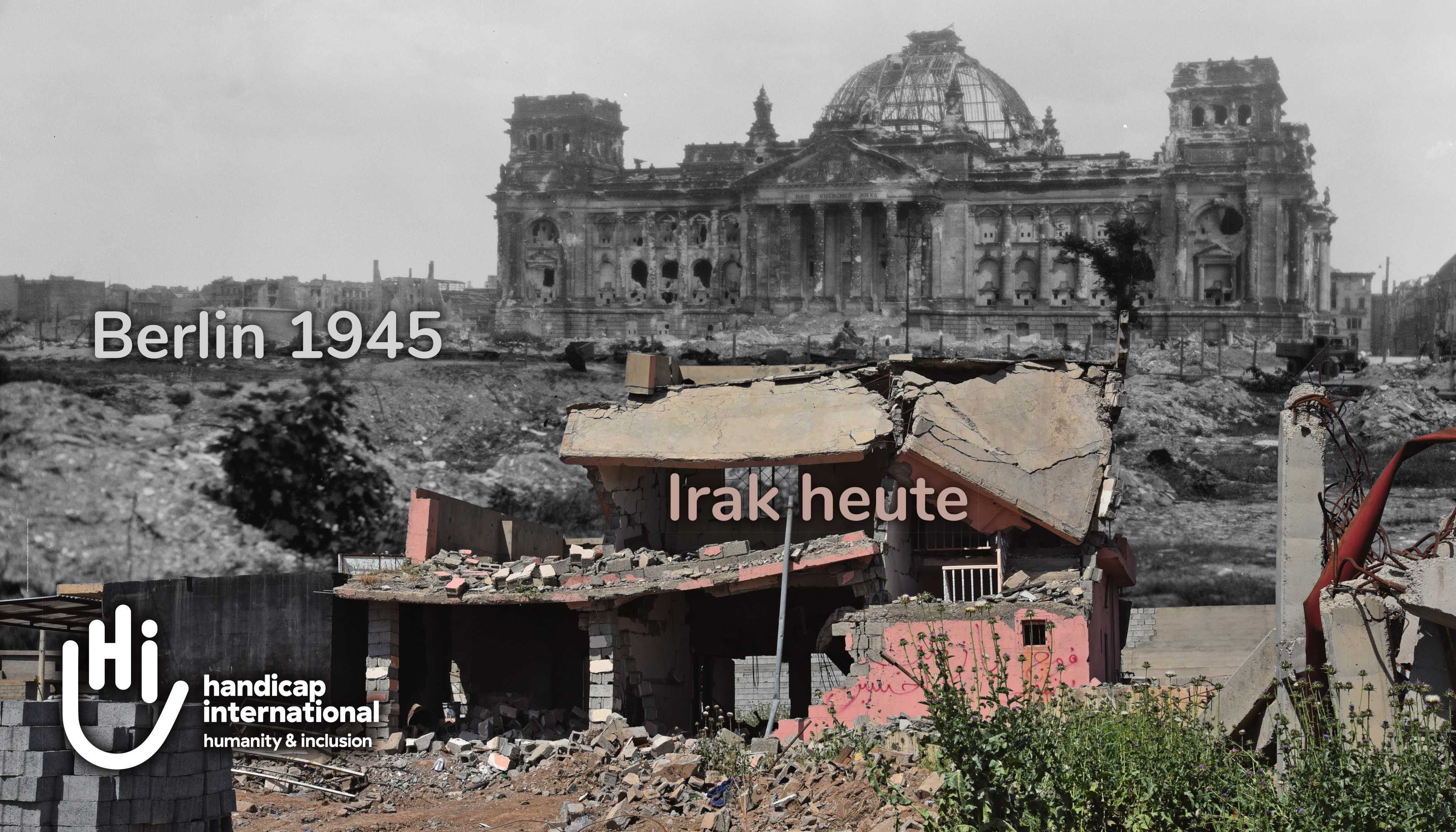 Bildvergleich: Berlin 1945 und Irak heutzutage. Es gibt erschreckend wenig Unterschiede zwischen den beiden Bildern.