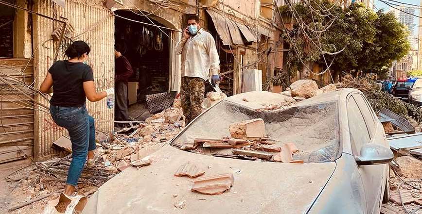 Zerstörung in Beirut nach der Explosion